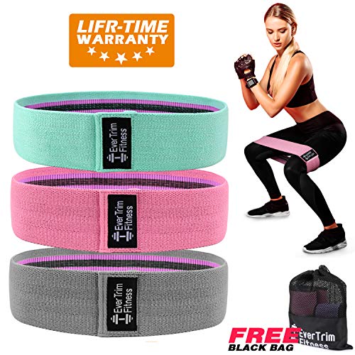 Product Cover Resistance Bands for Legs and Butt, Exercise Bands Booty Bands Hip Bands Wide Workout Bands Sports-Fitness Bands Stretch Resistance Loops Band Anti Slip Elastic (Set of 3)