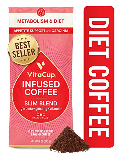 Product Cover VitaCup Slim Blend Ground Coffee Bags 12oz | Diet & Metabolism | Garcinia & Ginseng | Keto & Paleo Friendly | Vegan | B Vitamins | for Drip Coffee Brewers and French Press