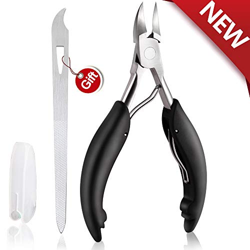 Product Cover Toe Nail Clipper for Ingrown or Thick Toenails,Toenails Trimmer and Professional Podiatrist Toenail Nipper for Seniors with Surgical Stainless Steel Surper Sharp Blades Lighter Soft Handle