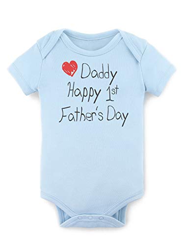 Product Cover First Father's Day Newborn Clothes Daddys Day Bodysuit for Baby Onesies Blue