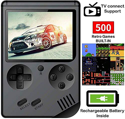 Product Cover BAORUITENG Handheld Game Console , Retro FC Game Console 3 Inch Screen 500 Classic Games TV Output Game Player with 1PCS Joystick , Birthday Present for Children (Plus)