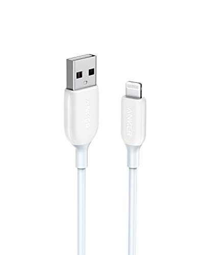 Product Cover Anker Powerline III Lightning Cable 3 Foot iPhone Charger Cord MFi Certified for iPhone X, Xs, Xr, Xs Max, 8, 8 Plus, 7, 7 Plus, 6, 6 Plus and More, Ultra Durable (White, 3ft)