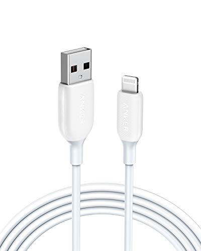 Product Cover iPhone Charger, Anker Powerline III Lightning Cable 6 Foot iPhone Charger Cord MFi Certified for iPhone 11 Pro Max, 11 Pro, X, Xs, Xr, Xs Max, 8, 8 Plus, 7, 7 Plus, 6 and More, Ultra Durable (White)