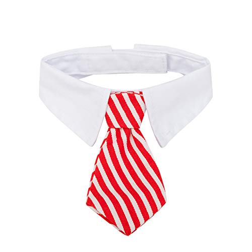 Product Cover ZTON Pet Bowtie, Handcrafted Adjustable Formal Collar Neck Tie for Dogs & Cats (L, Red Stripe)