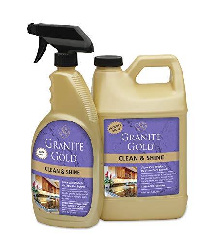 Product Cover Granite Gold Clean and Shine Spray and Refill Value Pack - Polishes and Deep Cleans Natural Stone Surfaces, Made in The USA
