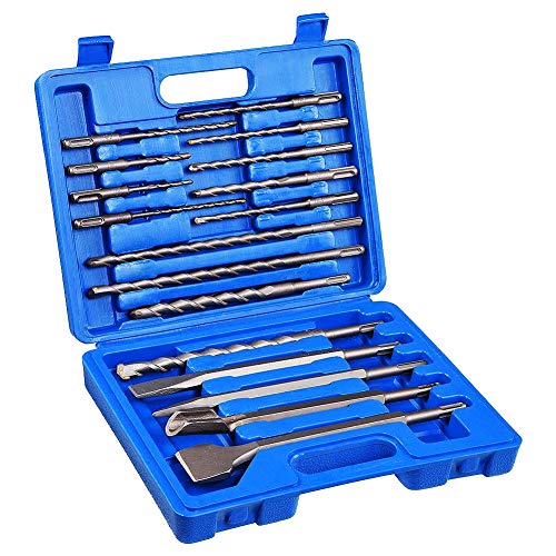 Product Cover COMOWARE Rotary Hammer Drill Bits Set & Chisels- SDS PLUS Concrete Masonry Hole Tool 17pcs with Storage Case