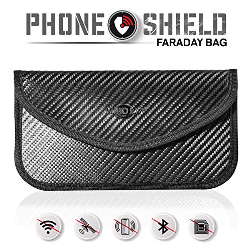 Product Cover Faraday Bag for Car Key Fob and Cell Phone Signal Blocker Large Case, Keyless RFID Signal Blocking Large Black Bags