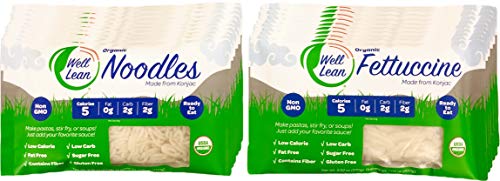 Product Cover Organic Well Lean Variety (20 Pack/190.3 oz) - Premium Shirataki [ODOR FREE, Non-GMO, Ready to Eat, No Boiling] - (Includes: 10 Shirataki Noodles and 10 Shirataki Fettuccine) - Premium Konjac Pasta