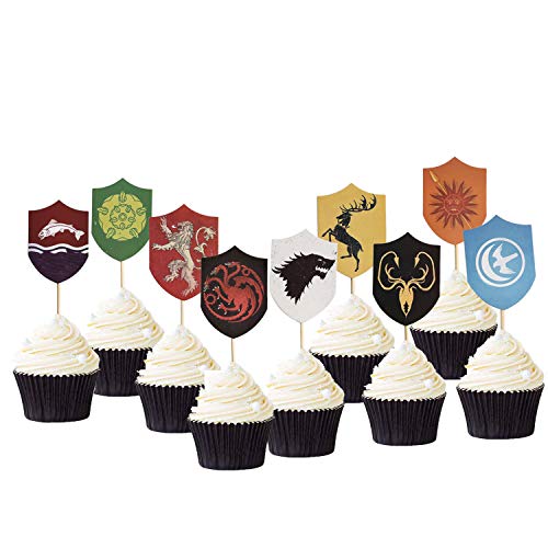 Product Cover Cupcake Topper for Game of Thrones GOT Cake Picks Decoration for Baby Shower and Birthday Party Favors, Set of 27