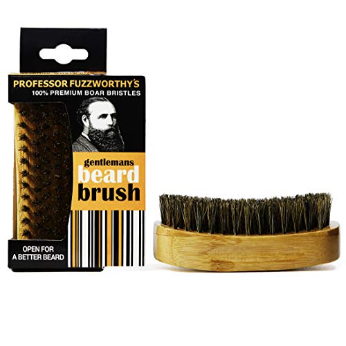 Product Cover Professor Fuzzworthy's Beard Brush 100% Boar Bristle | Mens Best Easy Beard Grooming Tool for a Fluffy Soft Beard - Promotes Beard Growth - Natural Bamboo Wood Handle - Great with Beard Shampoo & Balm
