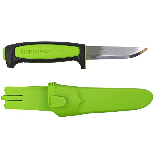 Product Cover Morakniv Craftline Basic 511 High Carbon Steel Fixed Blade Utility Knife and Combi-Sheath, 3.6-Inch Blade, Green and Black
