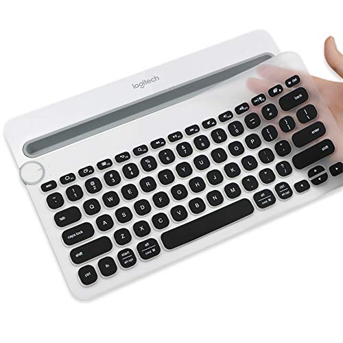Product Cover Masino Silicone Keyboard Cover for Logitech Bluetooth Multi - Device Keyboard Cover (Model: K480) Ultra Thin Protective Skin (for Logitech K480, Black)