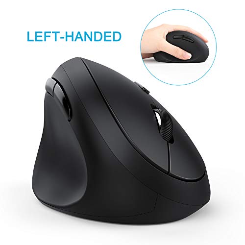 Product Cover Left-Handed Mouse, Jelly Comb Wireless 2.4GHz Left Hand Ergonomic Vertical Mouse with USB Receiver, Sensitive and Quiet Click MV09E