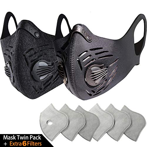 Product Cover BASE CAMP Dust Pollution Mask Activated Carbon Dustproof Mask with N99 Filters Neoprene Air Pollution Mask for Allergy Woodworking Mowing Construction Running