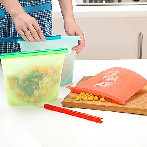 Product Cover KetZeal Reusable Silicone Vegetable Food Storage Bag Refrigerator Bags (2pcs)