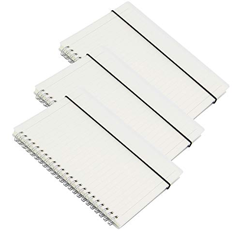 Product Cover Zegrox 3 Pack Transparent Hardcover Ruled Spiral Notebook/students and office,Writing diary Subject Notebooks,College Ruled,80 Sheets (160Pages)-8.35x 5.75inch,A5 size. Kraft Paper Hardcover  (Lines)