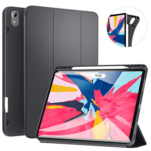 Product Cover Ztotop Case for iPad Pro 12.9 Inch 2018, Full Body Protective Rugged Shockproof Case with iPad Pencil Holder, Auto Sleep/Wake, Support iPad Pencil Charging for iPad Pro 12.9 Inch 3rd Gen - Dark Gray