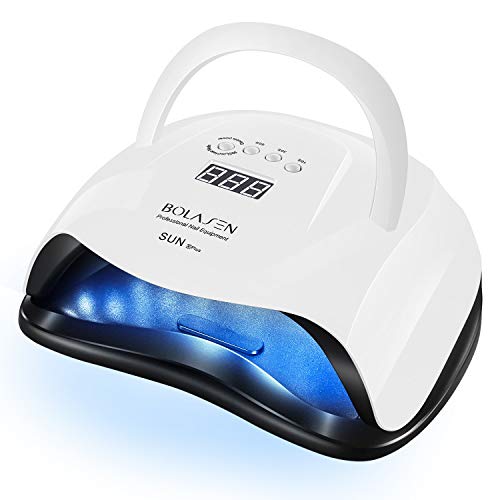 Product Cover 80W Nail Lamp, BOLASEN UV LED Nail Lamp with 42 Light Beads, Dual Light Source for Curing LED/UV Gel Polish, Upgraded Larger Space for Fingernail and Toenail, with 4 Timer/Sensor/Handle - SUNX PLUS