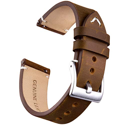 Product Cover 20mm Genuine Leather Watch Bands Quick Release Leather Watch Straps Compatible with Timex Weekender Watch for Men