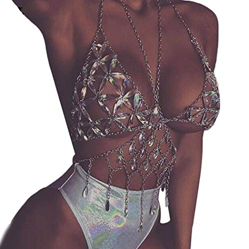 Product Cover Victray Boho Sequins Body Chains Tassel Beach Body Chain Bra Fashion Harness Charm Body Accessories Jewelry for Women and Girls (1)