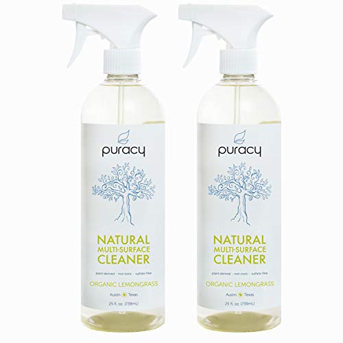 Product Cover Puracy Natural All Purpose Cleaner, Streak-Free Household Multi-Surface Spray, Organic Lemongrass, 25 Ounce (2-Pack)