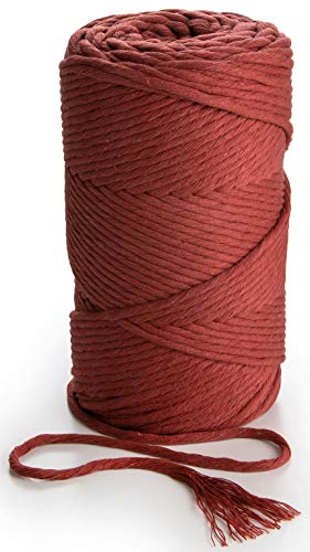 Product Cover MB CORDAS Cinnamon Red Macrame Cord 3mm Single Twist Cotton String 459 feet Soft Rope for Handmade Plant Hangers Wall Decorations Craft Making and DIY Projects