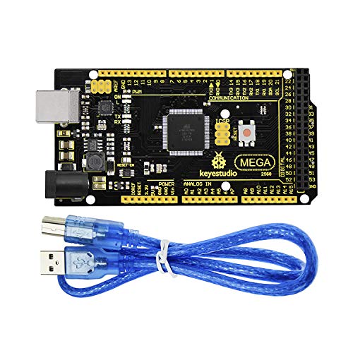 Product Cover KEYESTUDIO Upgraded Mega 2560 R3 Board Based on ATmega2560 ATMEGA16U2 Micro Controller Board for Arduino Projects, Features Voltage Regulator Chip MP2307DN, 2A Drive Current