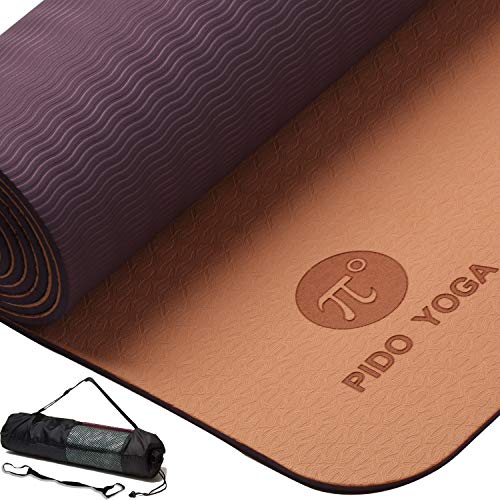 Product Cover WWWW PIDO Yoga Mat ECO Friendly TPE Non Slip Yoga Mats by SGS Certified with Carrying Strap and Bag,72