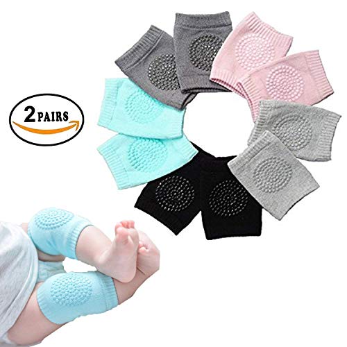 Product Cover EAYIRA Baby Knee Pads for Crawling, Anti-Slip Padded Stretchable Elastic Cotton Soft Breathable Comfortable Knee Cap Elbow Safety Protector (Set of 2 Pairs)(Multi Color)