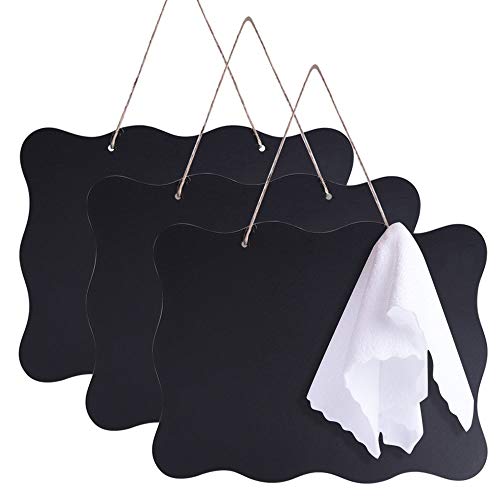 Product Cover AUSTOR 3 Pack Chalkboard Sign 8x10 inch Double Sided Erasable Message Board with Hanging String and Cleaning Cloth for Wedding, Kitchen and Crafts
