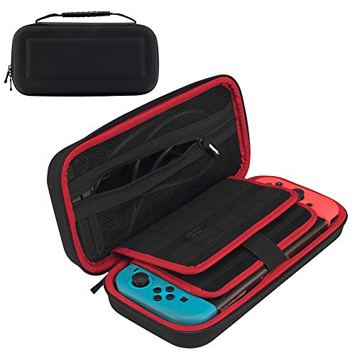 Product Cover Tasera Carrying Case Compatible with Nintendo Switch-EVA Switch Hard Cover Protective Storage Shell for Nintendo Switch Pouch Console & Accessories with 19 Game Cartridges+2Small Game Card Slot -Black