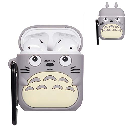 Product Cover Logee Totoro Cat Case for Apple Airpods 1 & 2 Charging Case,Cute Silicone 3D Cartoon Airpod Cover,Soft Protective Accessories Kits Skin with Carabiner,Character Cases for Kids Teens Girls(Airpods)