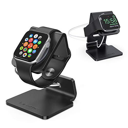 Product Cover Stand for Apple Watch, Lamicall Charging Stand : Desk Watch Stand Holder Charging Dock Station Designed for Apple Watch Series 5 / Series 4 / Series 3/2 / 1 / 44mm / 42mm / 40mm / 38mm - Black