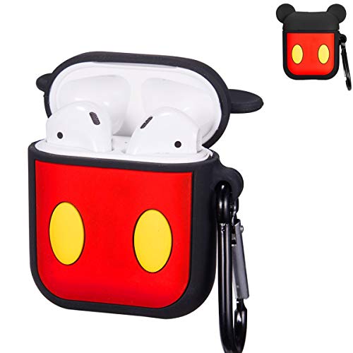 Product Cover Logee Mickey Mouse Case for Airpods 1&2,Cute Character Silicone 3D Funny Cartoon Airpod Cover,Soft Kawaii Fun Cool Design Skin Kits with Carabiner,Unique Cases for Girls Kids Teens Women Air Pods