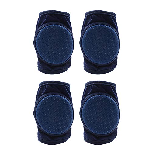 Product Cover CalMyotis Baby Knee Pads, Adjustable Crawling Kneepads, Unisex Anti-Slip Breathable, Blue, 2 Sets