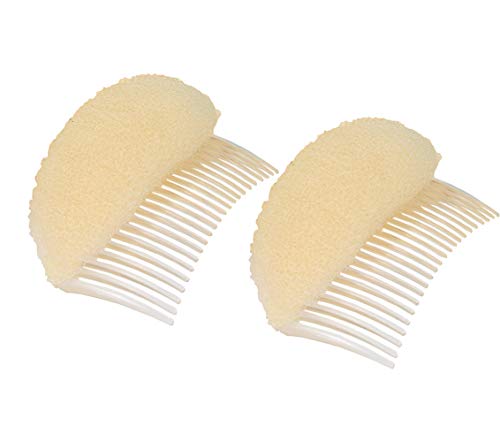 Product Cover 2Pcs Charming Bump It Up Volume Inserts Hair Comb Do Beehive Hair Stick Bun Maker Tool Hair Base Styling Accessories for Women Lady Girl (Beige)