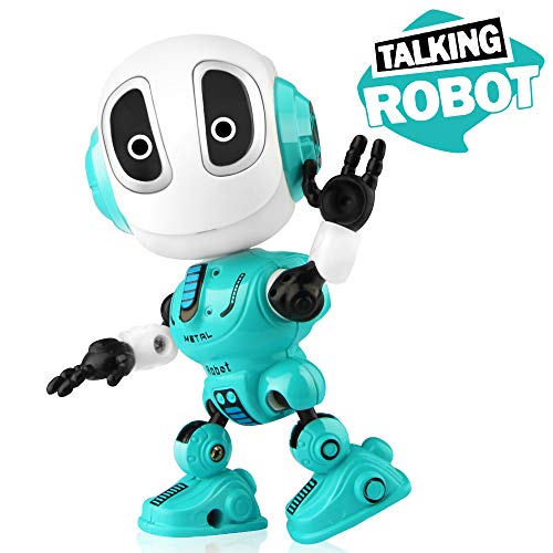 Product Cover Betheaces Robots Toy for Kids, Boys, Girls - Metal Talking Robot Kit with Sound & Touch Sensitive LED Eyes Flexible Body, Mini Smart Interactive Educational Toys for 2 3 4 5 6 Year Old Birthday Gift