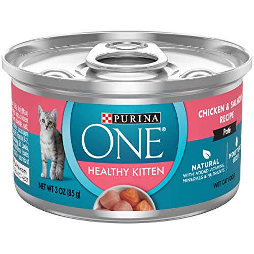 Product Cover Purina ONE Grain Free, Natural Pate Wet Kitten Food, Healthy Kitten Chicken & Salmon Recipe - (24) 3 oz. Pull-Top Cans