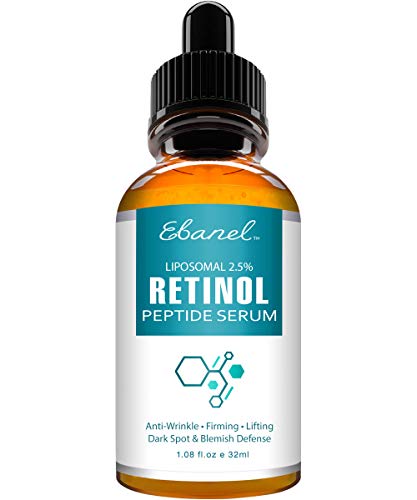 Product Cover Ebanel Retinol Serum 2.5% with Hyaluronic Acid & Peptides - Anti Aging Serum Anti Wrinkle Eye Serum with Aloe, Witch Hazel, Vitamin C & E, Rapid Wrinkle Repair Night Serum Collagen Peptides Serum