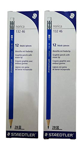 Product Cover Staedtler Pencils Wooden lead graphite 2B lead pencil with eraser, Total 24 count