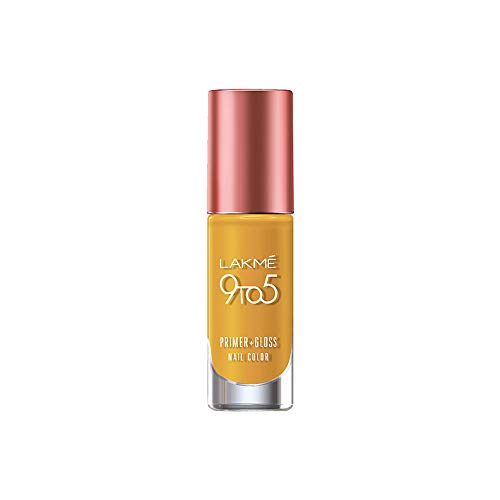 Product Cover Lakme 9 to 5 Primer + Gloss Nail Colour, Mustard Master, 6 ml