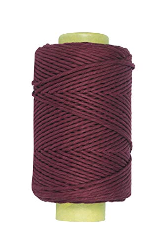 Product Cover Crafteza Macrame Cord Wine Red 4mm X 210 mt (About 689 ft) Single Strand Bulk Knotting Rope - Natural Virgin Cotton H Handmade Decorations Macrame Wall Hangings Plant Hanger Bohemian Wedding Backdrops