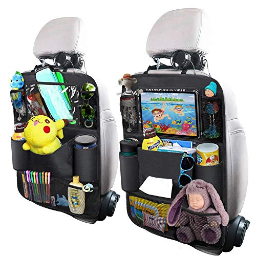 Product Cover OYRGCIK Backseat Car Organizer, Kick Mats Car Back Seat Protector with Touch Screen Tablet Holder Tissue Box 8 Storage Pockets for Toys Book Bottle Drinks Kids Baby Toddler Travel Accessories, 2 Pack