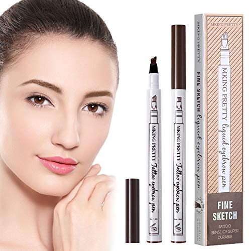 Product Cover 2 Pcs Tattoo Eyebrow Pen LINTEC, Waterproof Microblading Eyebrow Tattoo Pencil with a Micro Fork Tip Applicator Creates Natural Looking Brow