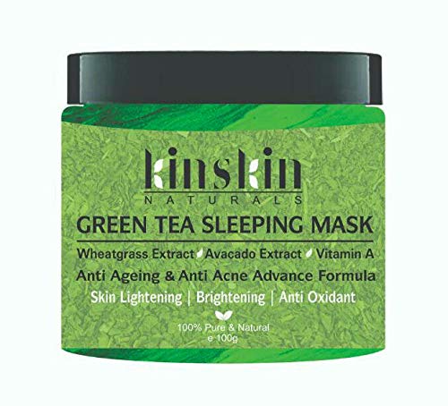 Product Cover Kinskin Naturals Green tea face mask with wheatgrass,avocado,aloevera,vitamin A, anti acne gel mask,cures pimples, scars, blemishes,moisturizing and whitening 100g
