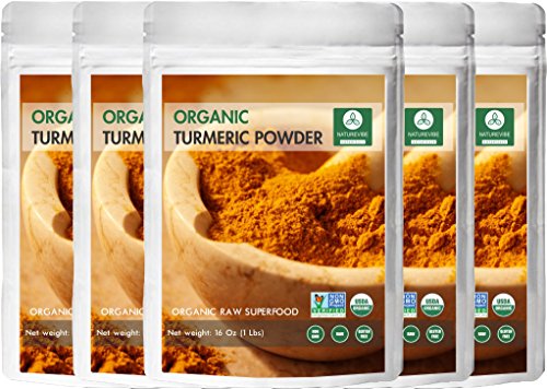 Product Cover Premium Quality Organic Turmeric Root Powder with Curcumin (5 lbs - 5 Packs of 1 lb each), Gluten-Free & Non-GMO (80 ounces) | Indian Seasoning