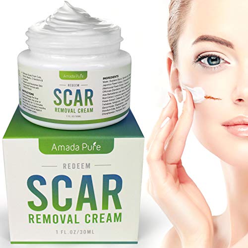 Product Cover Amada Pure Scar Removal Cream - Acne Scar Removal Cream for Face and Body, Old & New Scars from Cuts, Stretch Marks, C-Sections & Surgeries - with Natural Herbal Extracts Formula - (30 ml)