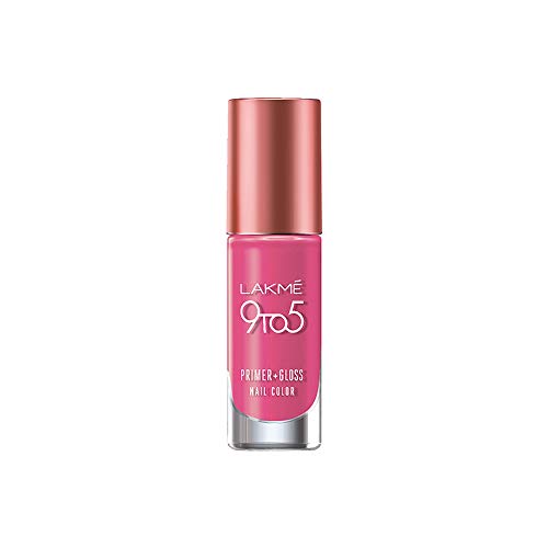 Product Cover Lakme 9 to 5 Primer + Gloss Nail Colour, Pink Pace, 6 ml