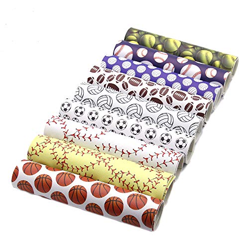 Product Cover David Angie Ball Football Baseball Volleyball Printed Faux Leather Sheet 9 Pcs Assorted 8