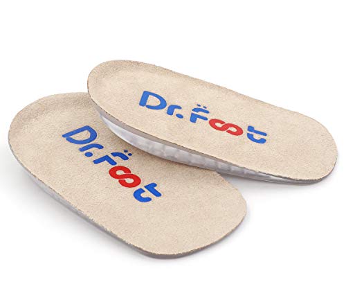Product Cover Dr. Foot's Height Increase Insoles, Heel Cushion Inserts, Heel Lift Inserts for Leg Length Discrepancies (Large (0.5